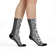 Load image into Gallery viewer, CYMSTAR Paisley Crew Socks (B&amp;W)
