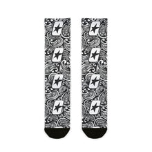 Load image into Gallery viewer, CYMSTAR Paisley Crew Socks (B&amp;W)

