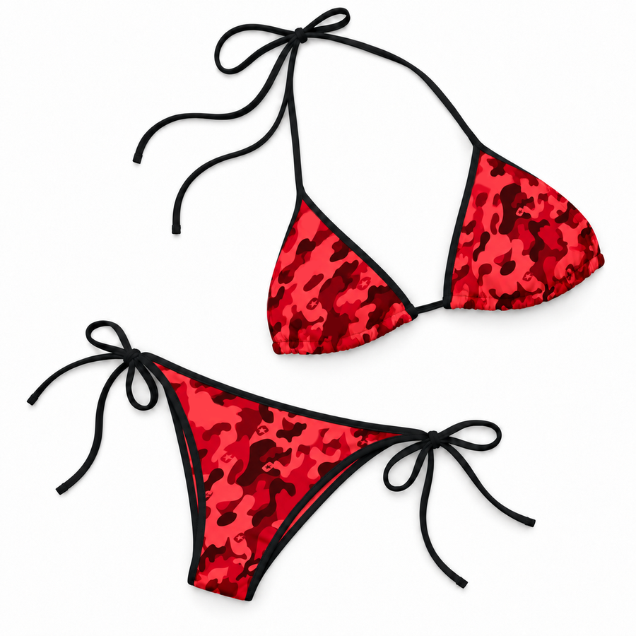 Women's CAMO Bikini Swimsuit (Cherry)