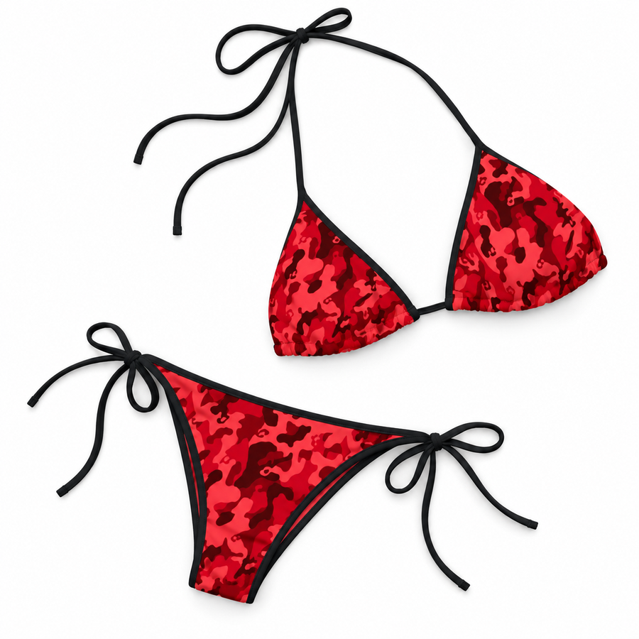 Women's CAMO Bikini Swimsuit (Cherry)